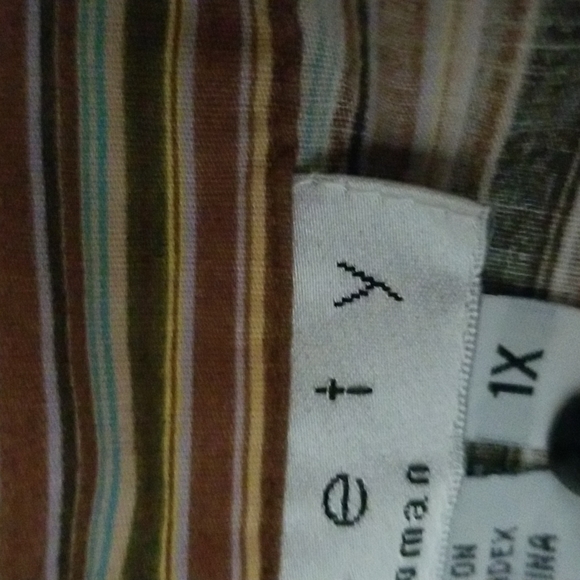 Ninety Button Up Striped Shirt - SZ 1X - Picture 6 of 6